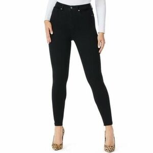 Sofia Vergara Women Jeans Size 00 Black Super High Rise Destructed Skinny Ankle